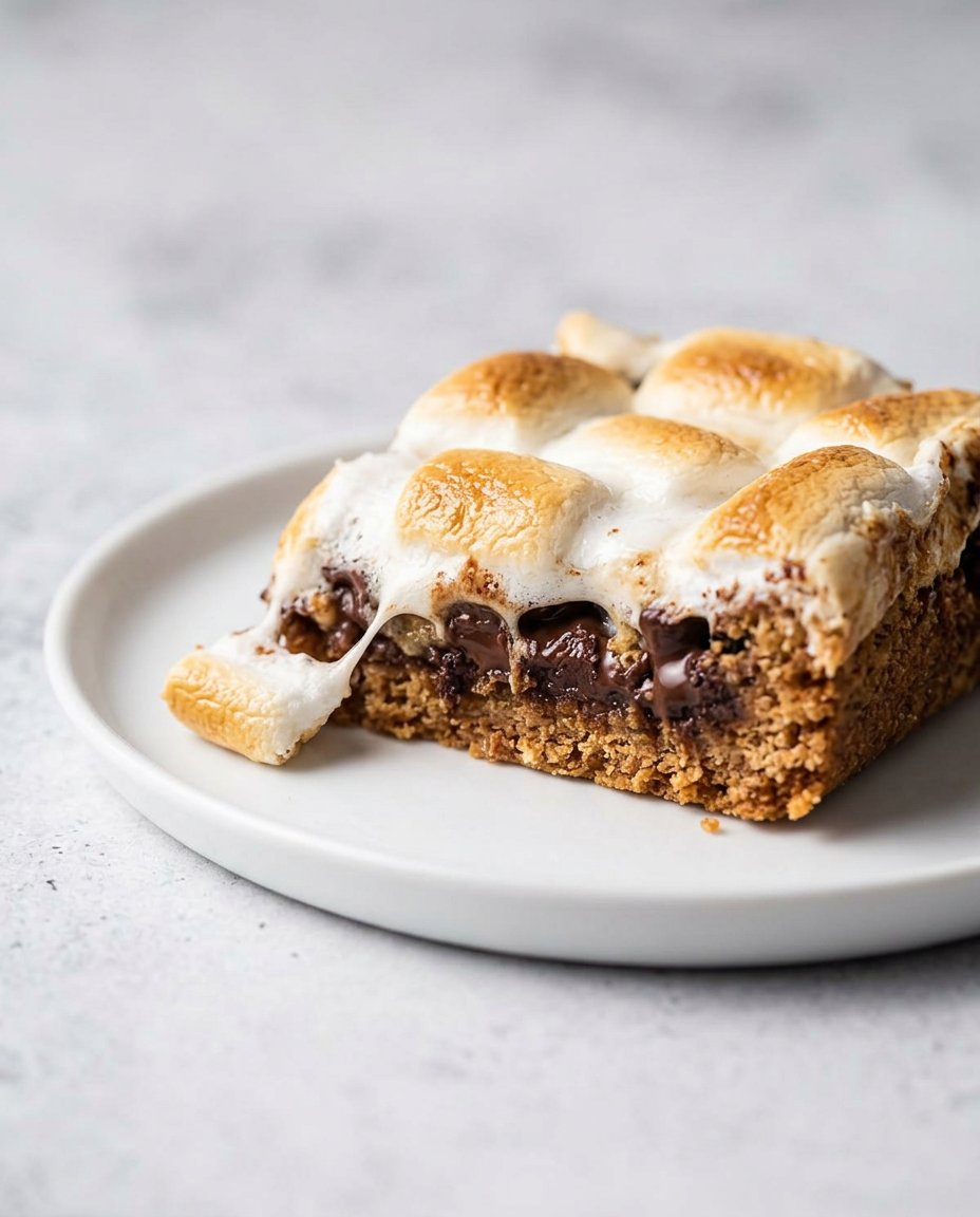 A top-down view of flour, sugars, butter, and marshmallows measured in grams for Smore Cookies 2.