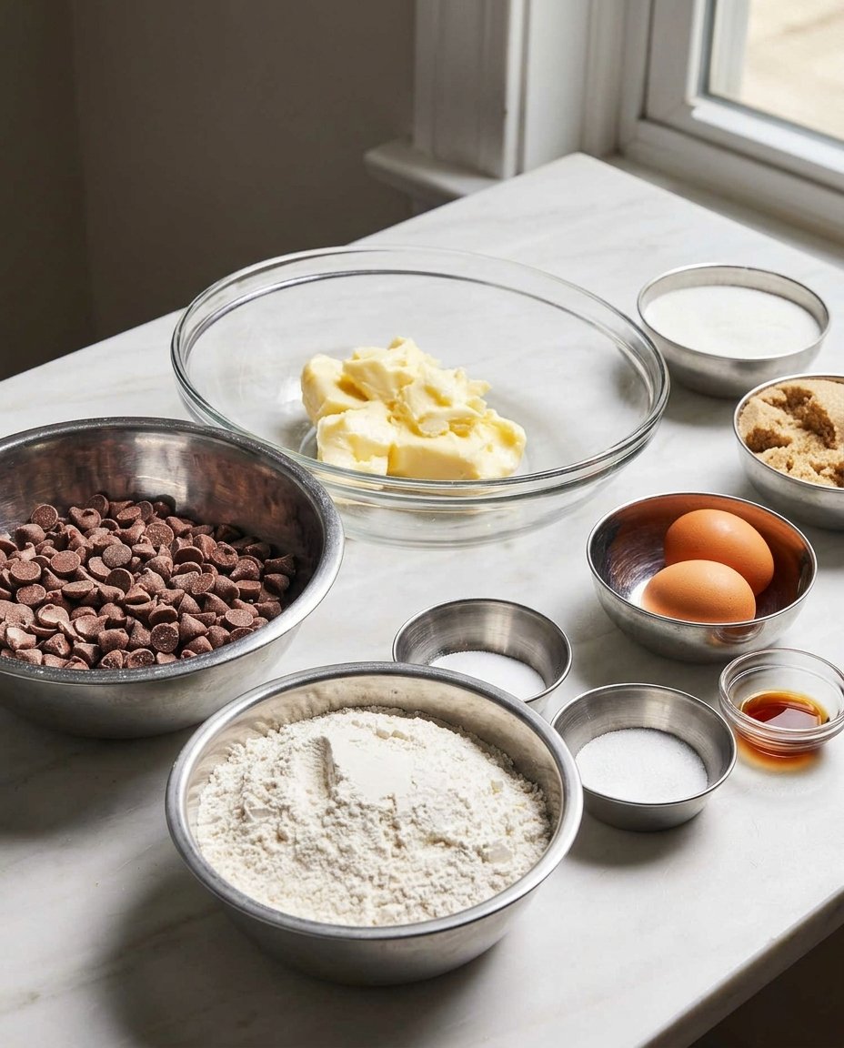 Baking ingredients for soft sugar cookies 2 including butter, sugar, and flour.