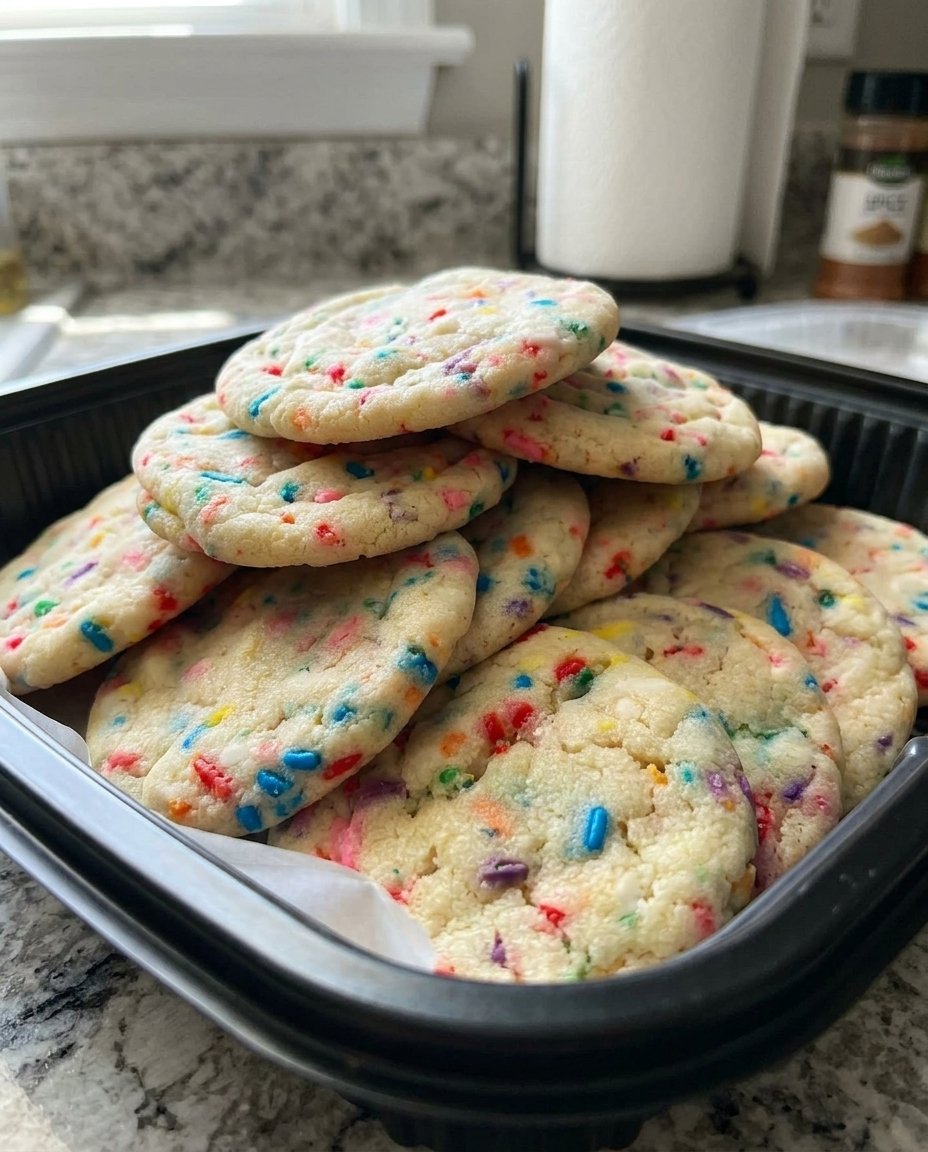 A close up of soft sugar cookies 2 showing the tender crumb and sugar coating.