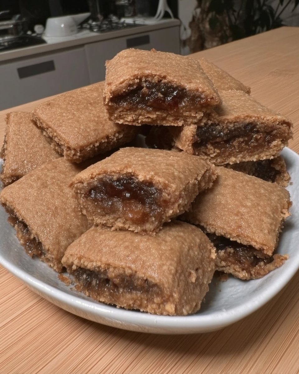 Freshly baked strawberry newtons cooling on a wire rack