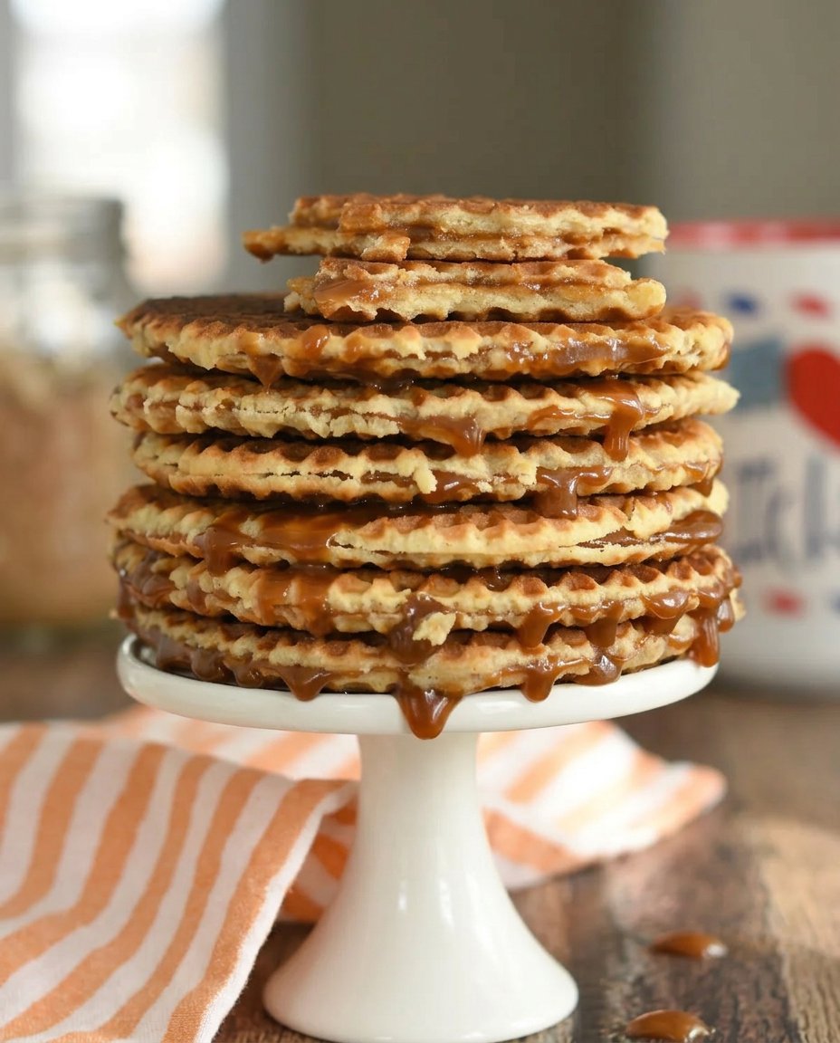 Stroopwafel resting on top of a coffee cup