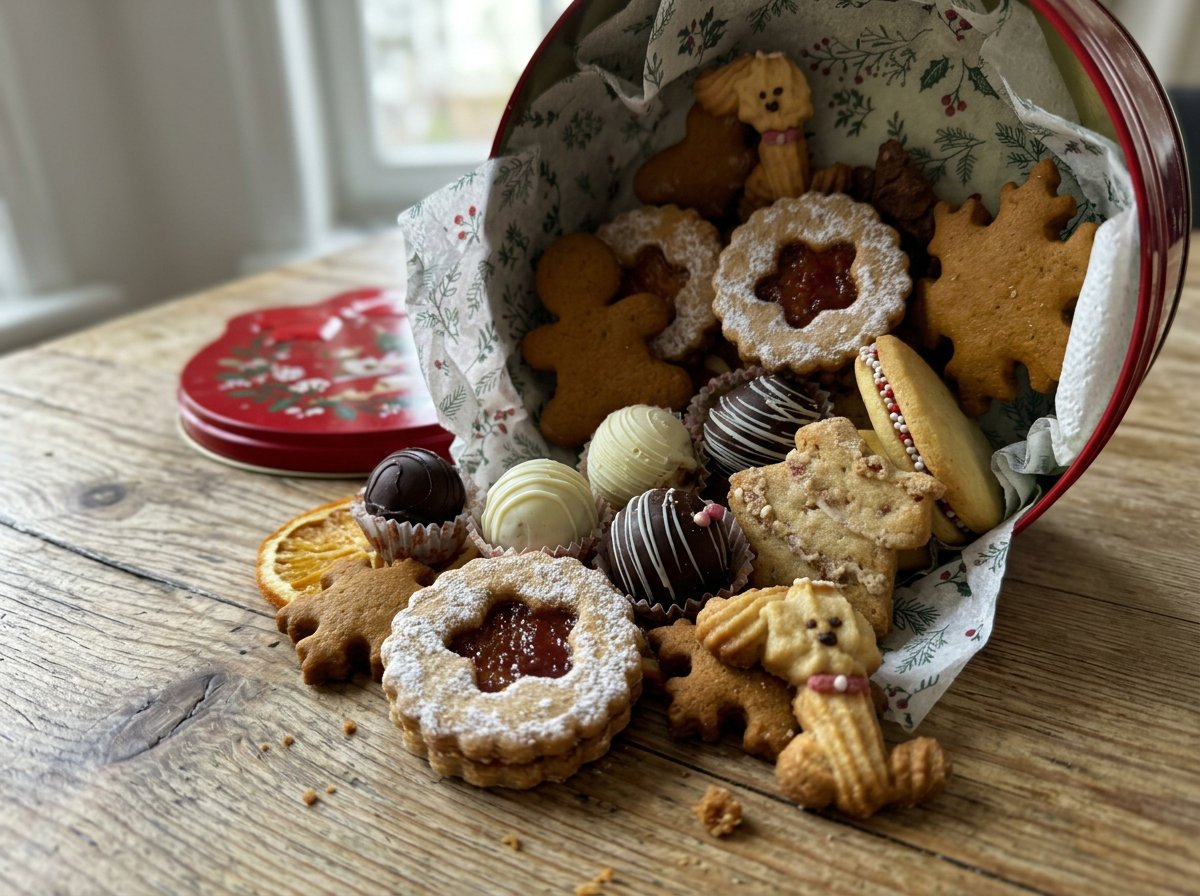 Bowls of flour sugar and butter for cookies
