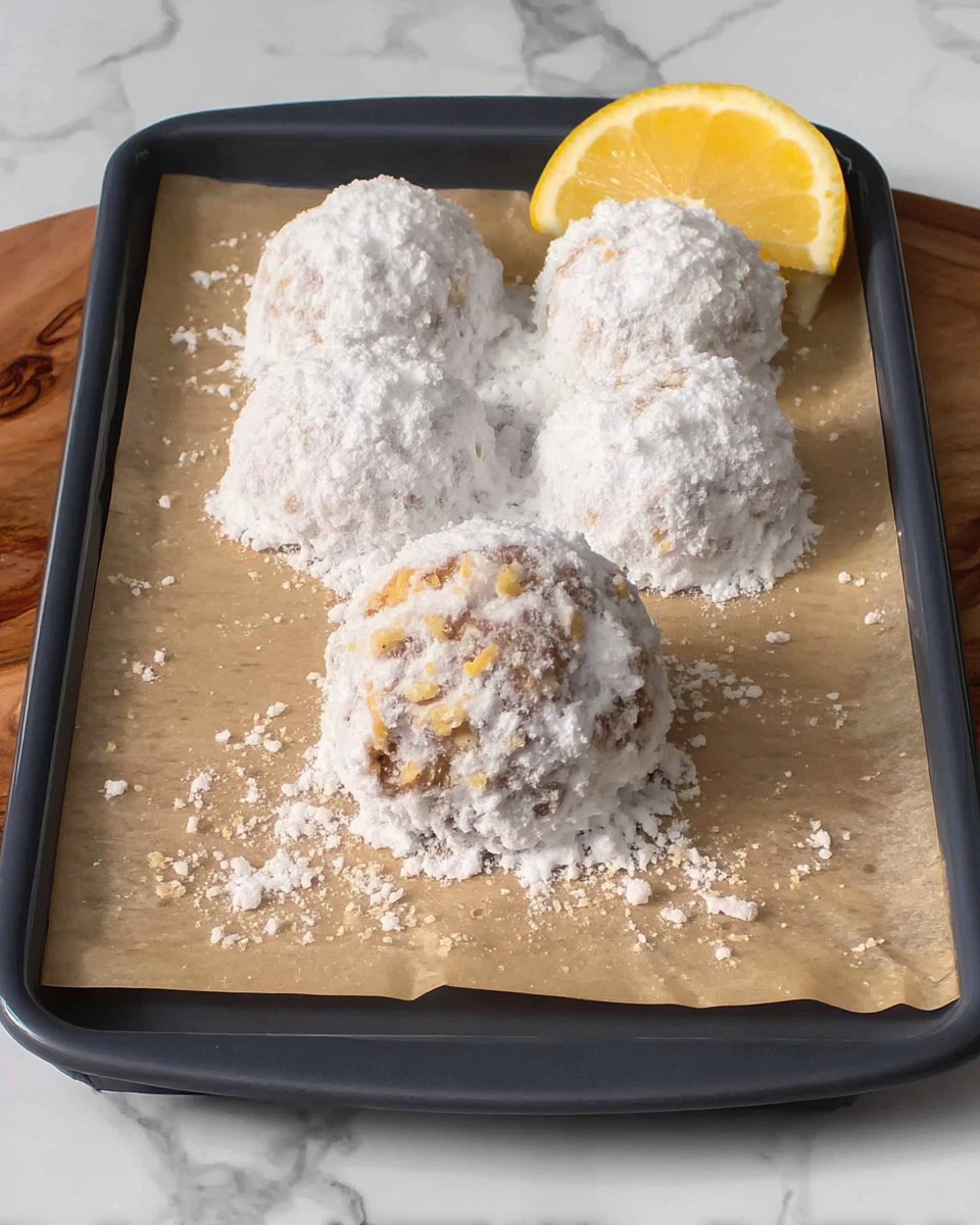 A baker rolling snowball cookie dough into perfect spheres