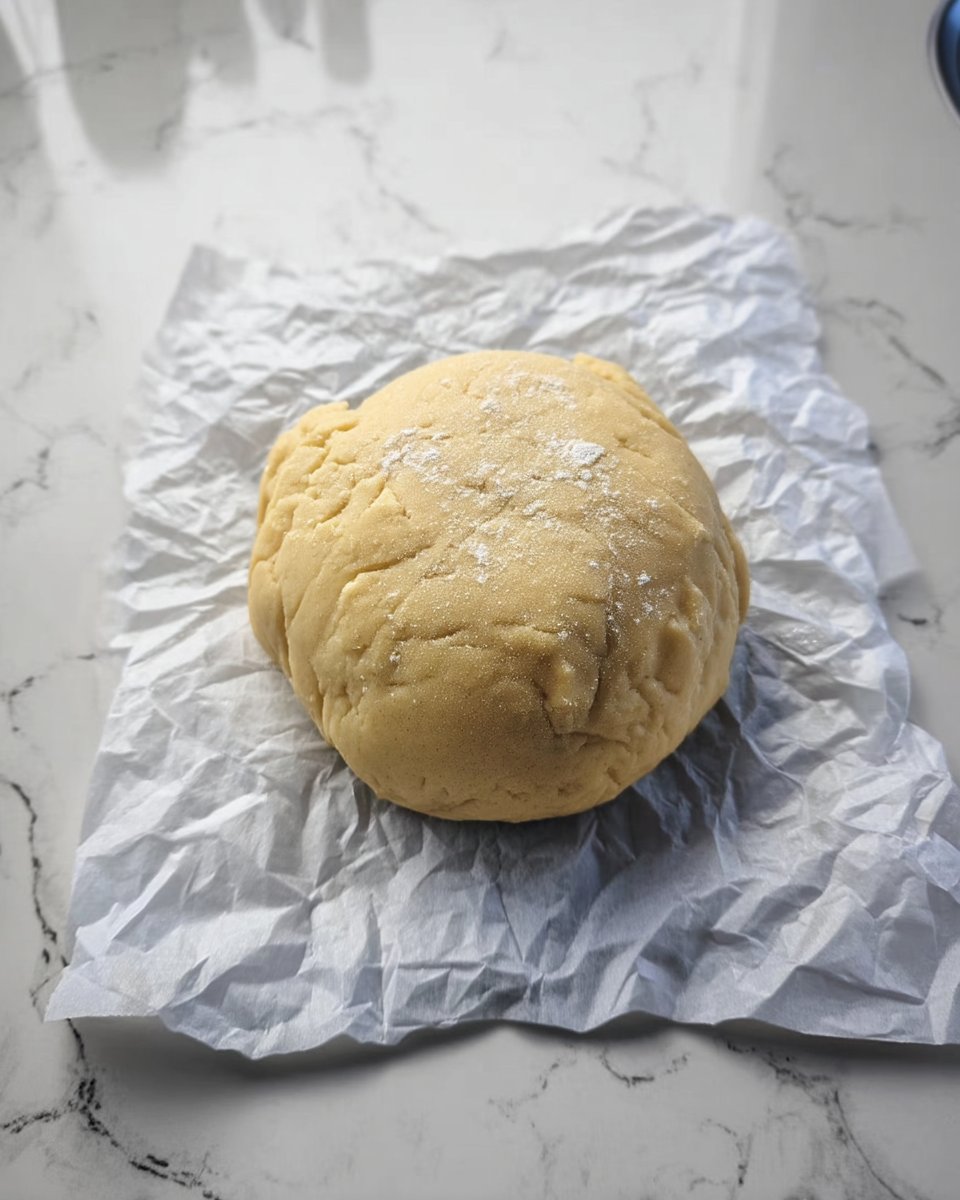 A shortbread cookie being dipped into a ramekin of dark melted chocolate at an angle.