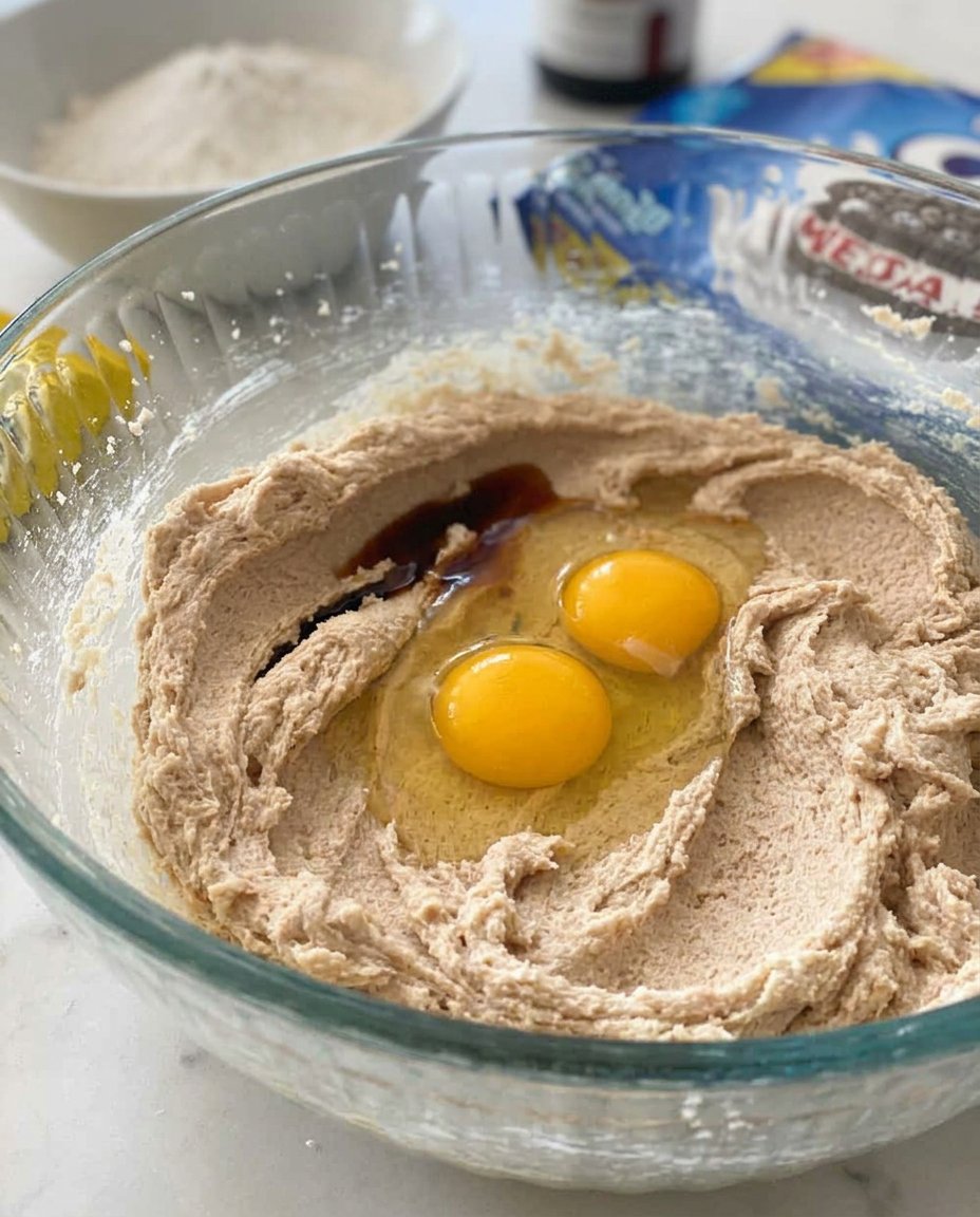 Hands demonstrating how to seal dough around an Oreo cookie.