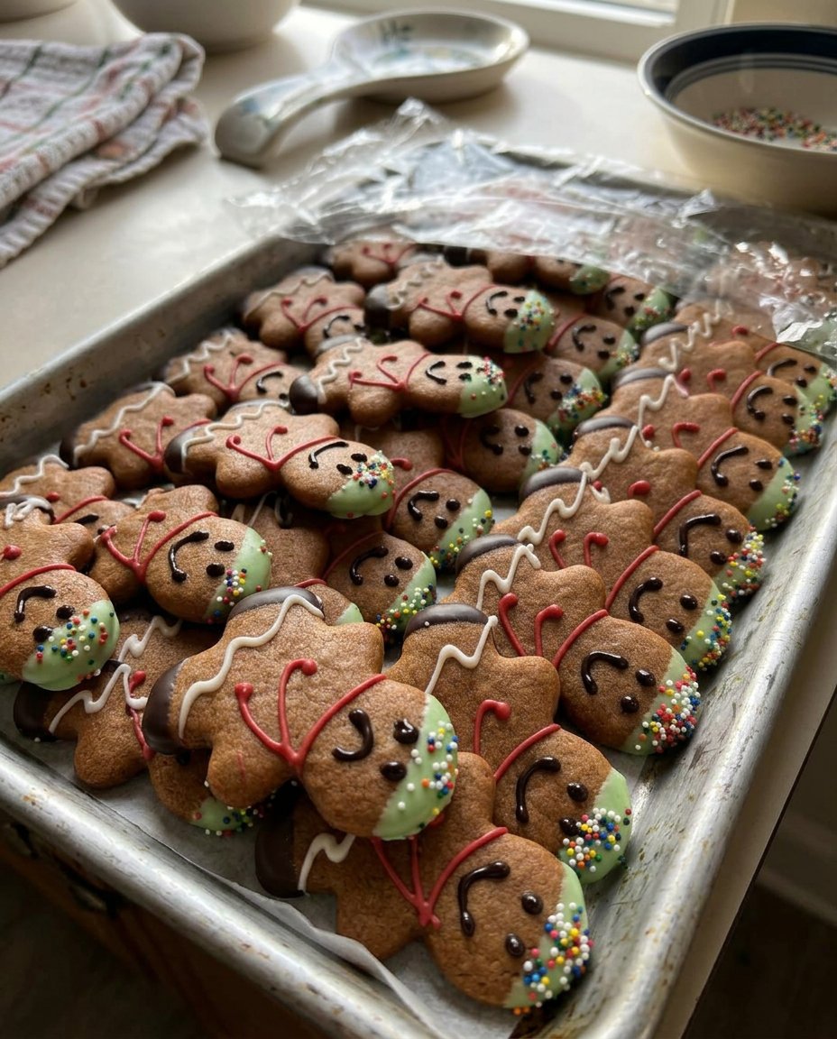 Warm Thanksgiving Cookies stacked to show the soft edges and chocolate pools