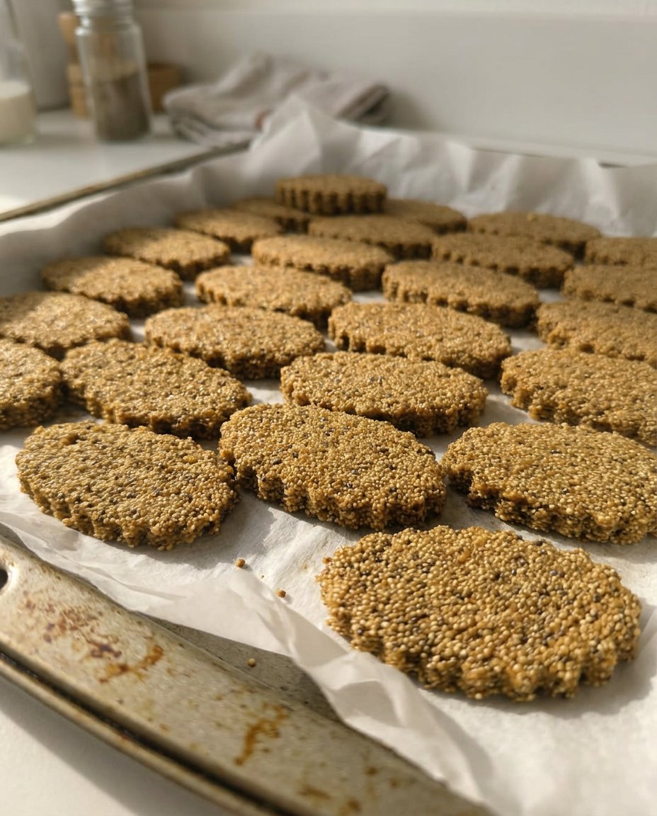 A tray of perfectly sliced butter cookies with golden edges and sanding sugar rims.
