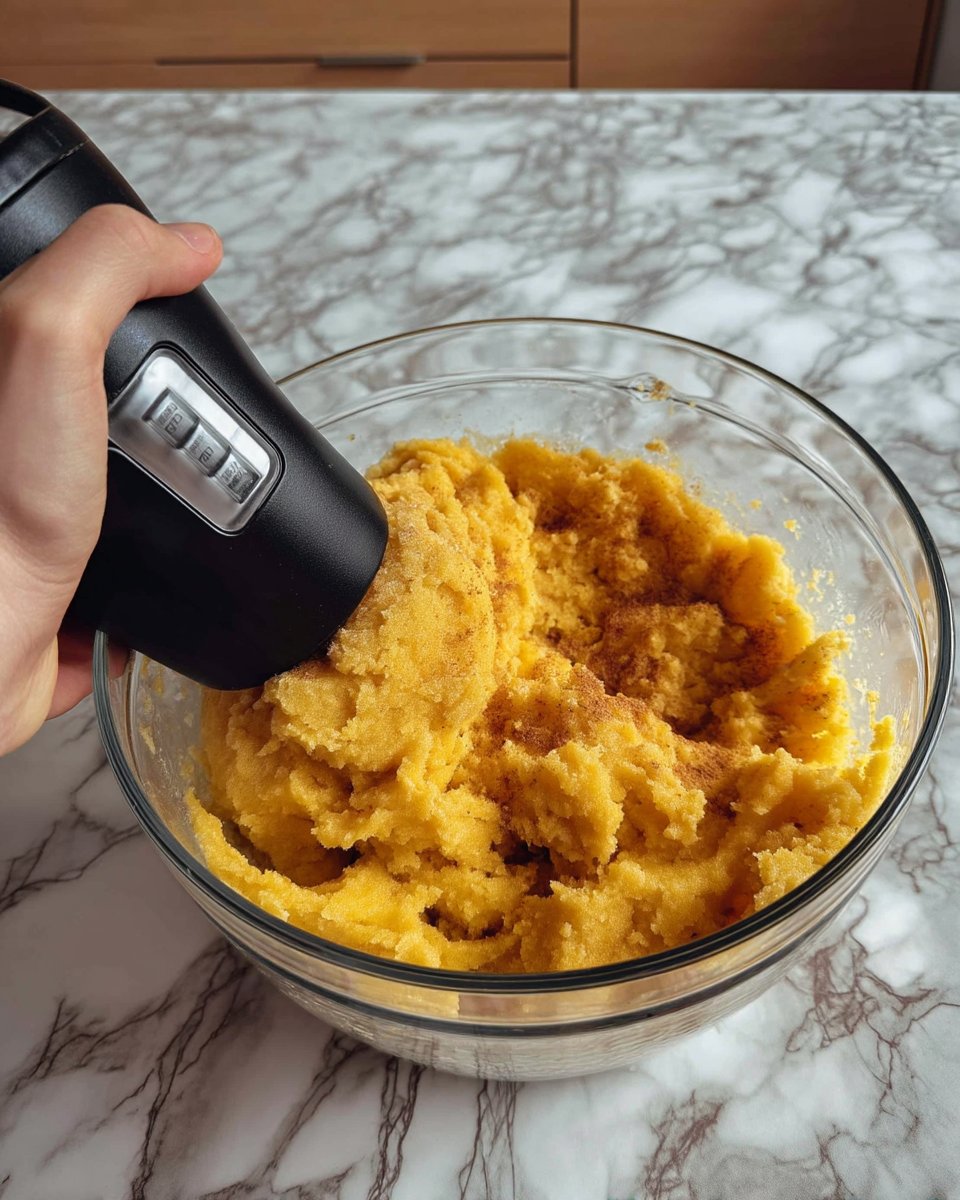 Egg whites beaten to stiff peaks in a glass bowl