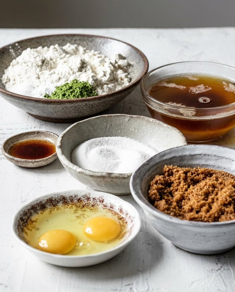 Melted white chocolate mixed with matcha powder