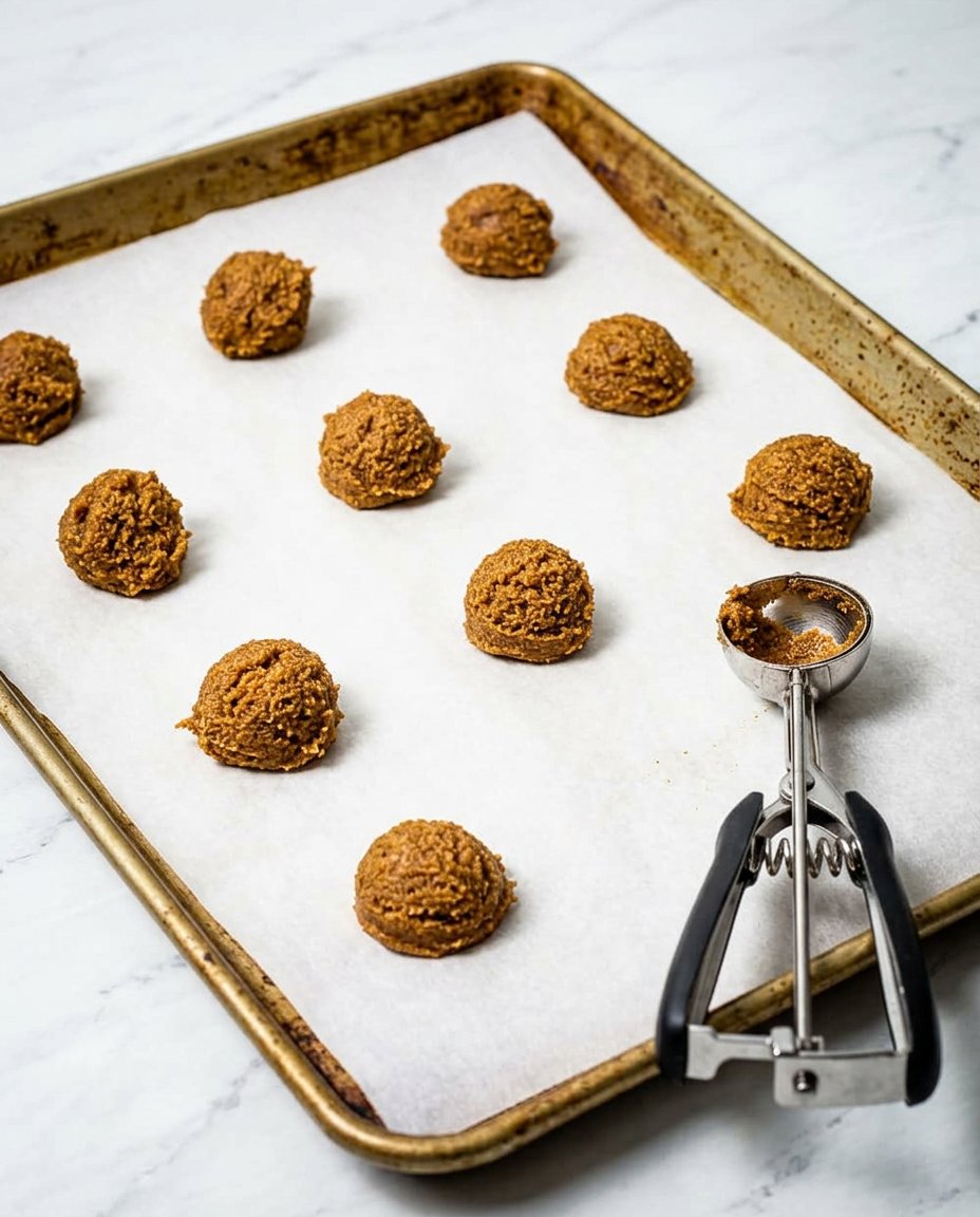 Chilled gingerbread dough ball showing proper hydration and texture