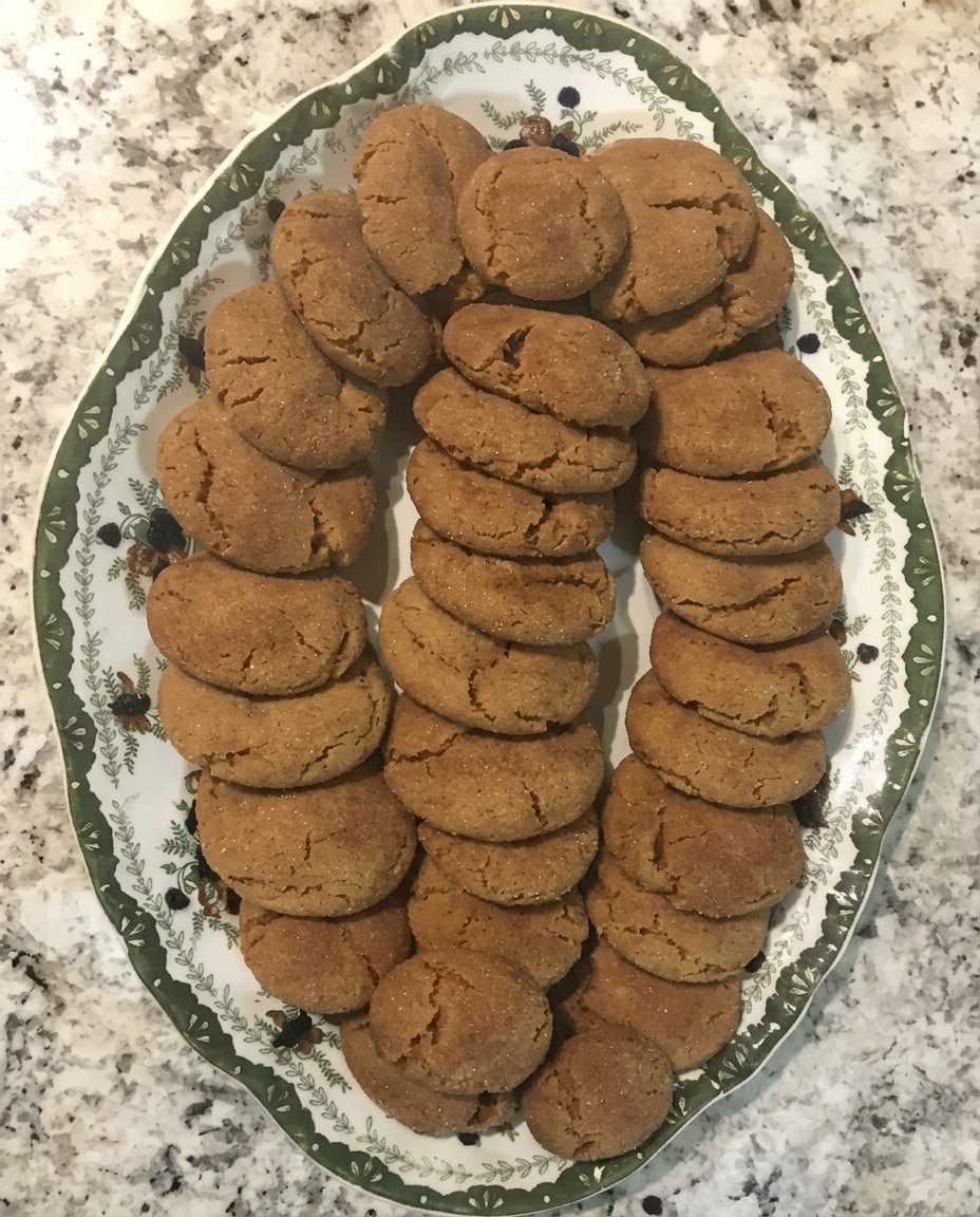 Gingersnap cookies cooling on a wire rack