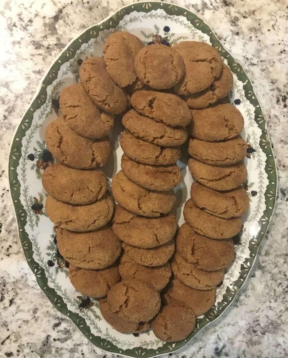 Macro view of gingersnap cookies showing cracked surface