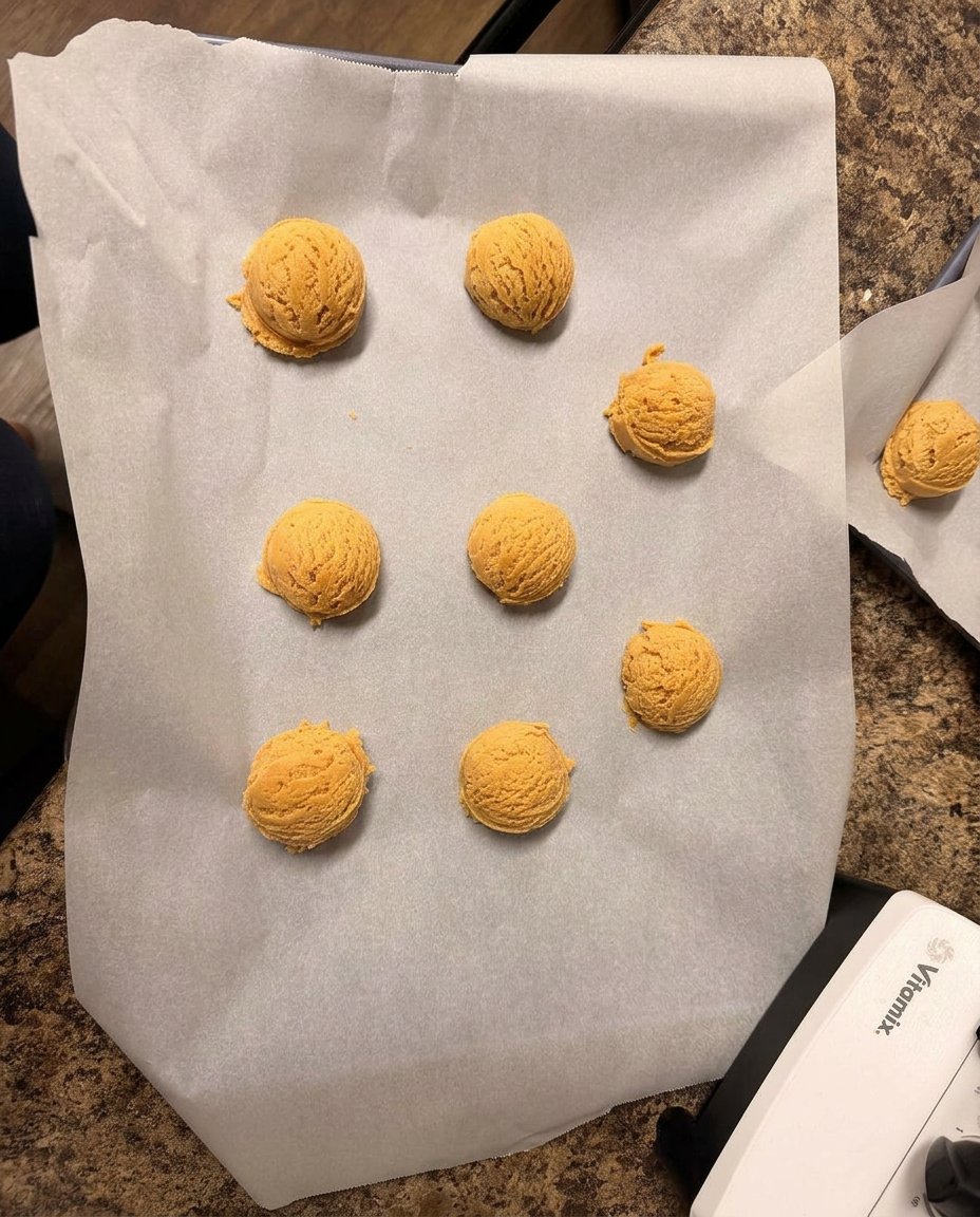 Peanut butter, sugar, and a single egg arranged methodically on a counter